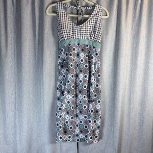 Ascend Rip Tide Athletic Halter Dress Geo/Floral‎ Print Aqua/Purple Size Medium